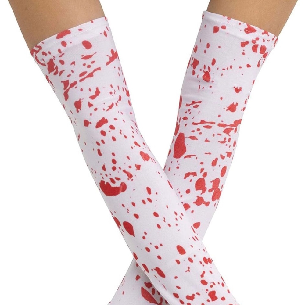 Fun World Bloody Gloves White Red One Size Fits Most - Picture 5 of 6